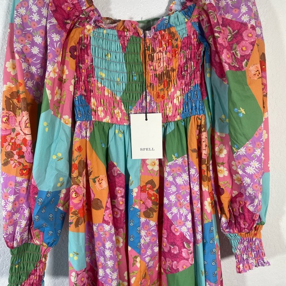 MSRP $299 NWT Spell & The Gypsy Collective Freda Puff Sleeve Midi Dress 2XS XXS - Picture 11 of 11